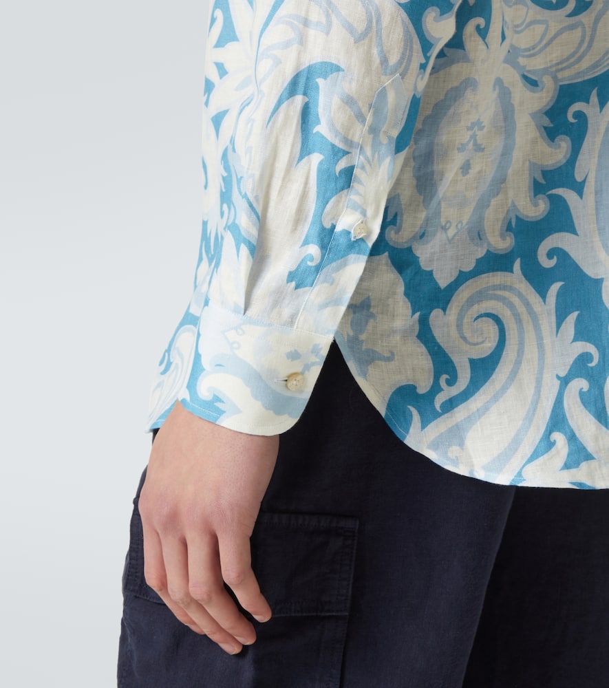 Etro Patterned Light Blue Shirt In Blue