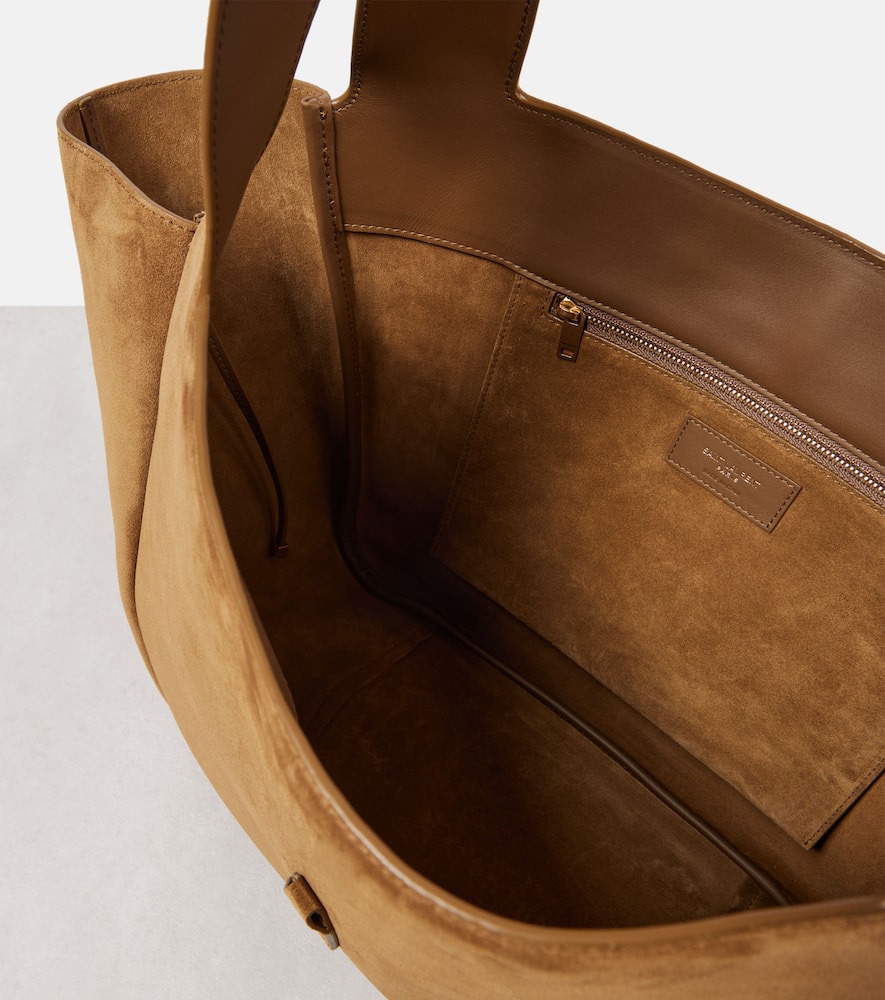 Saint Laurent Le 5 À 7 Bea Suede Tote Bag In Brown