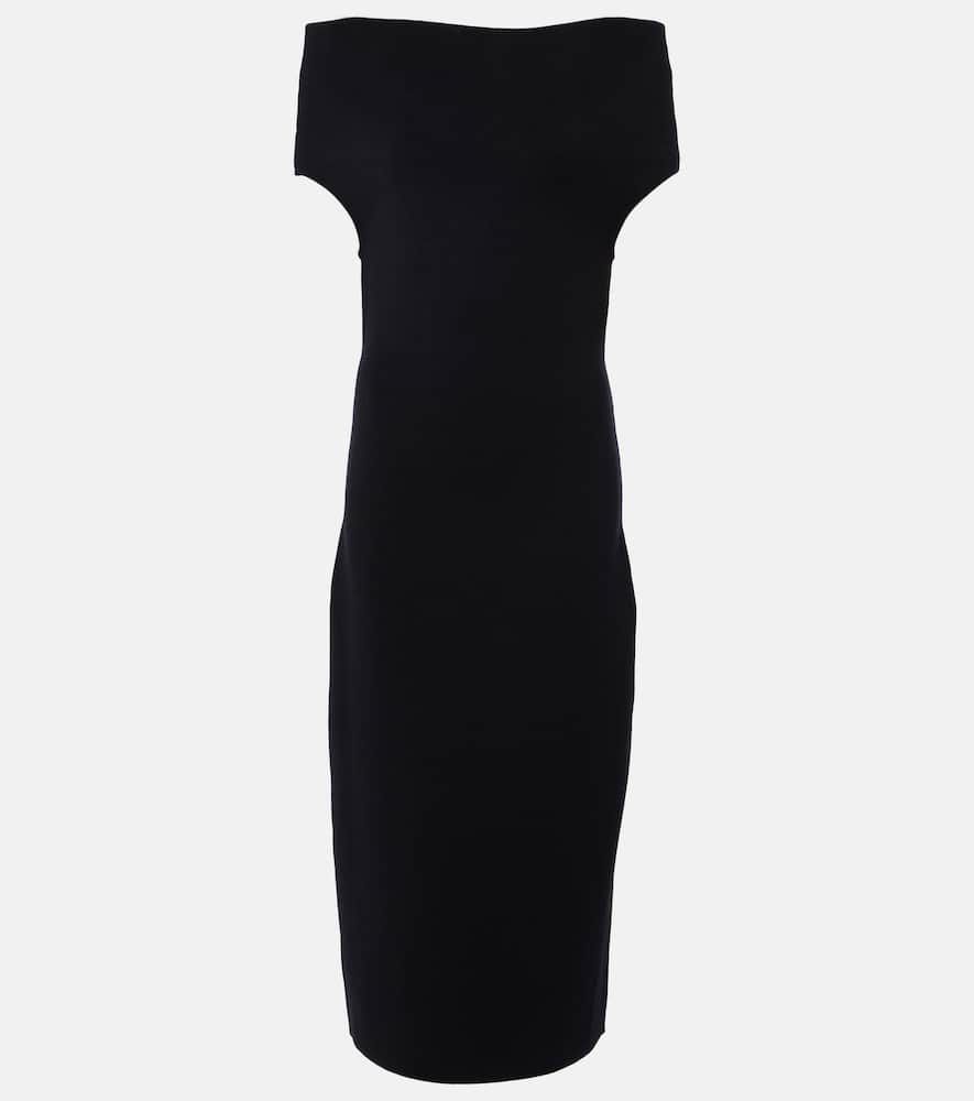 Knitted off-shoulder midi dress