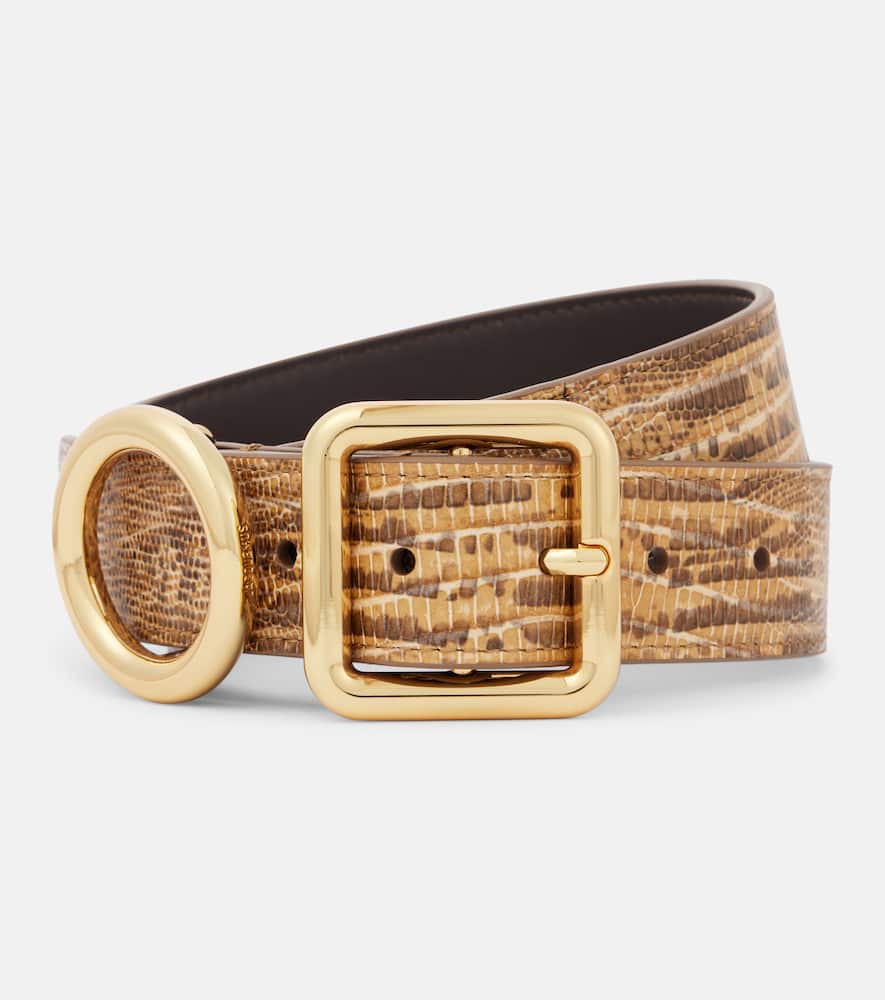 Regalo croc-effect leather belt