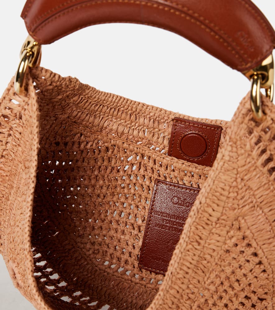 Chloé Summer Banana Raffia-effect Shoulder Bag In Nude