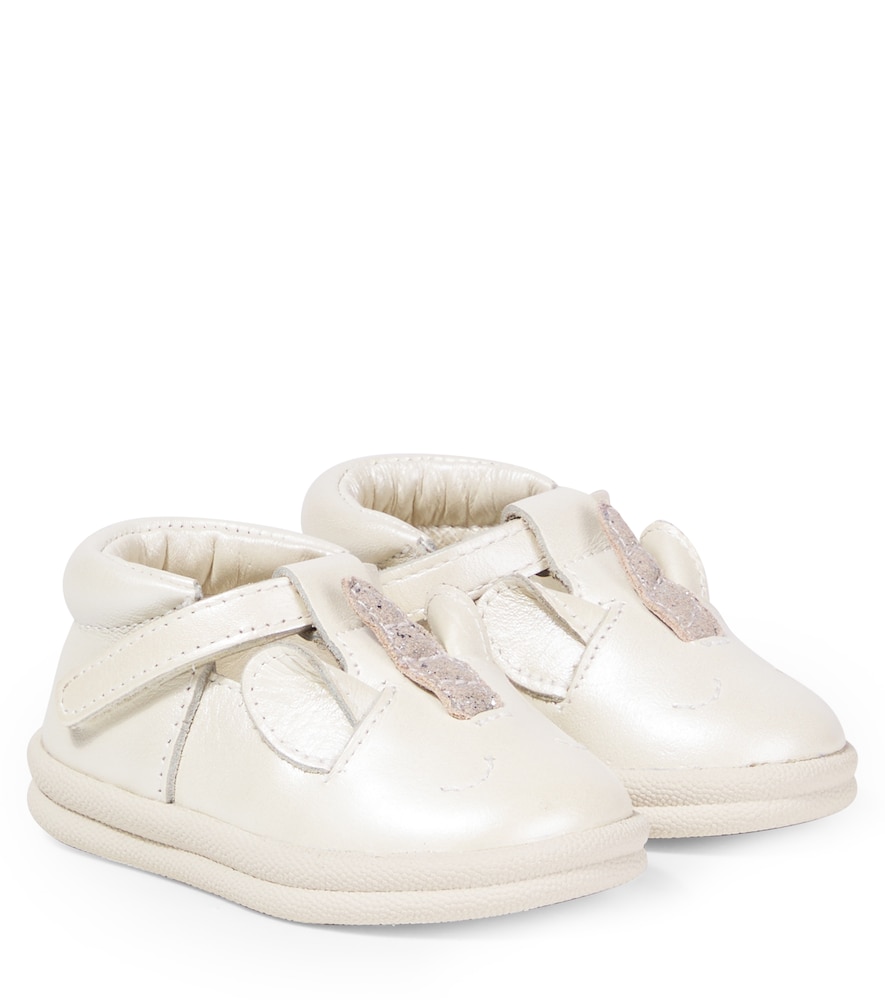 Donsje Baby Zilpa Metallic Leather Sneakers In Beige