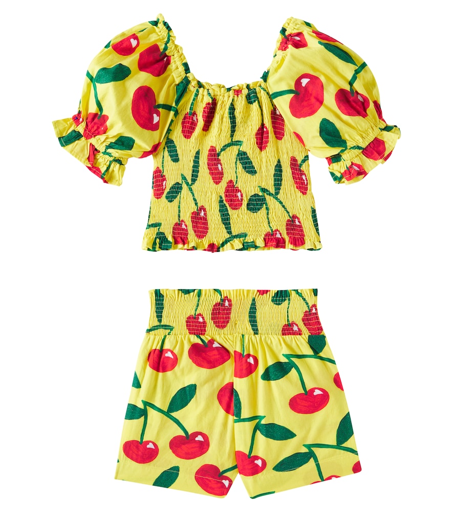  Fabula Fã¡bula Printed Cotton Top And Shorts 