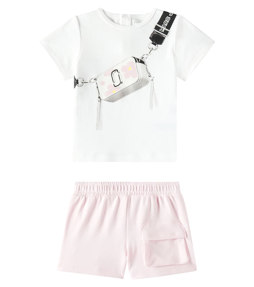 Marc Jacobs Baby Cotton T-shirt And Shorts Set In Pink