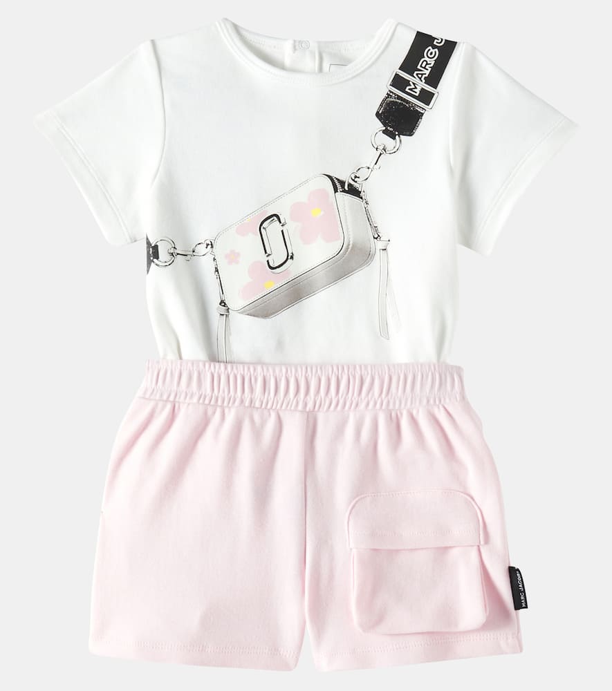 Marc Jacobs Baby Cotton T-shirt And Shorts Set In Pink