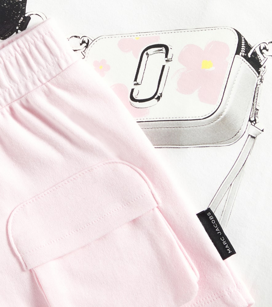 Marc Jacobs Baby Cotton T-shirt And Shorts Set In Pink