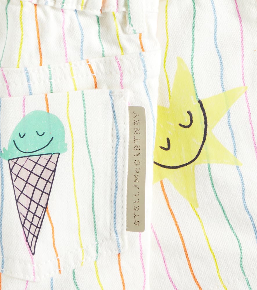 Stella Mccartney Baby Striped Cotton Shorts In White
