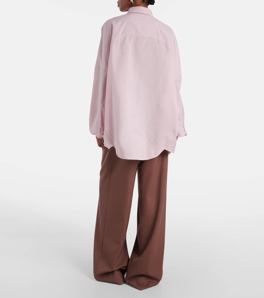 Shop Dries Van Noten Striped Cotton-blend Shirt In Pink
