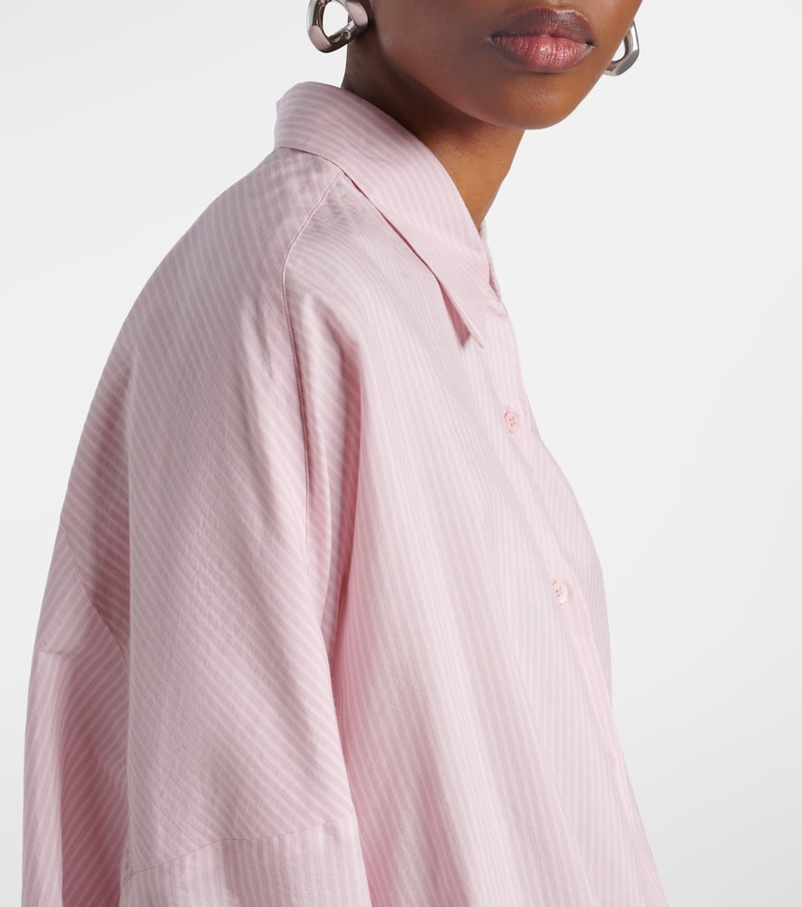 Shop Dries Van Noten Striped Cotton-blend Shirt In Pink