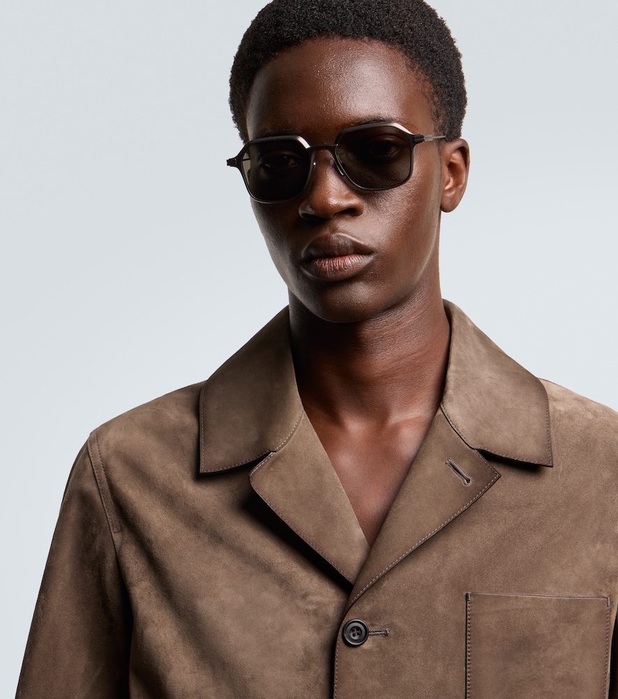  Zegna Zegna Oversized Aluminum Square Sunglasses 