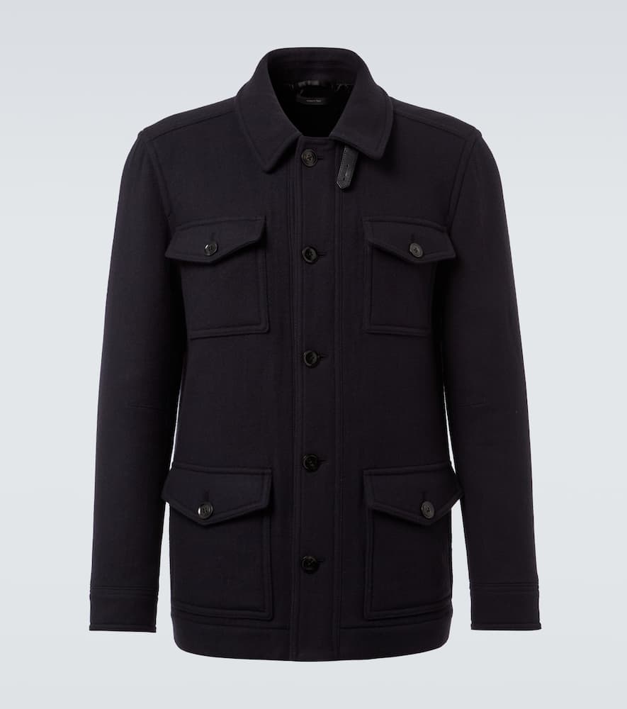 Tom Ford Virgin Wool Coat In Blue