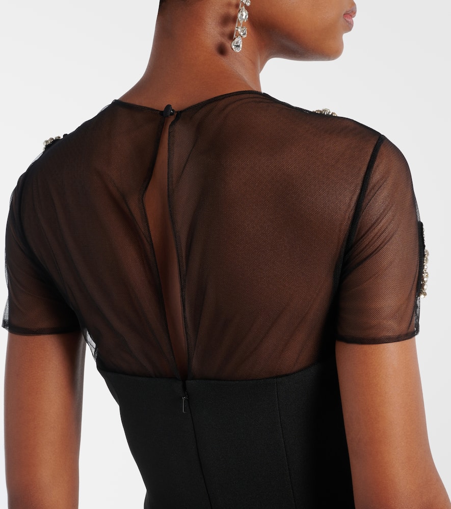 Safiyaa Embellished Mesh Yoke Gown