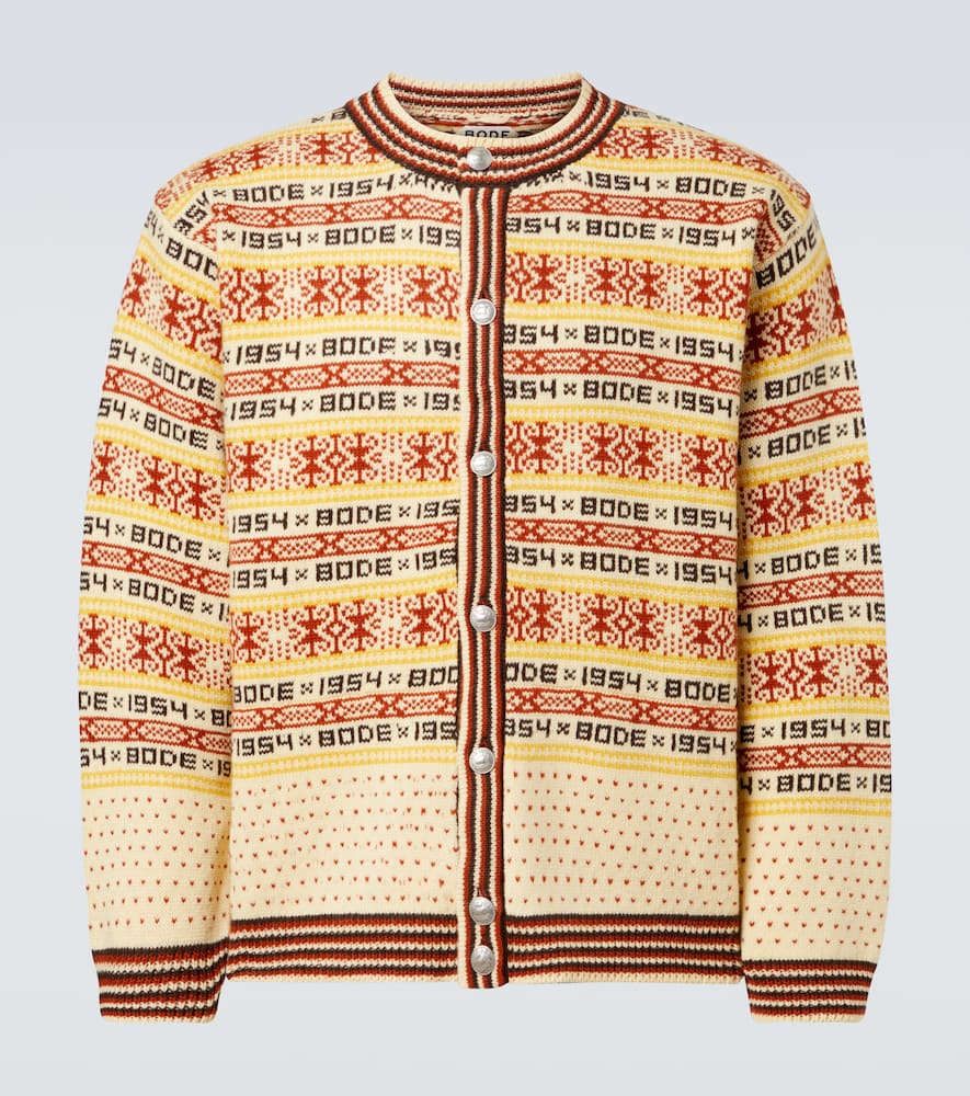 Bode Marzipan Fair Isle Wool Cardigan In Multi