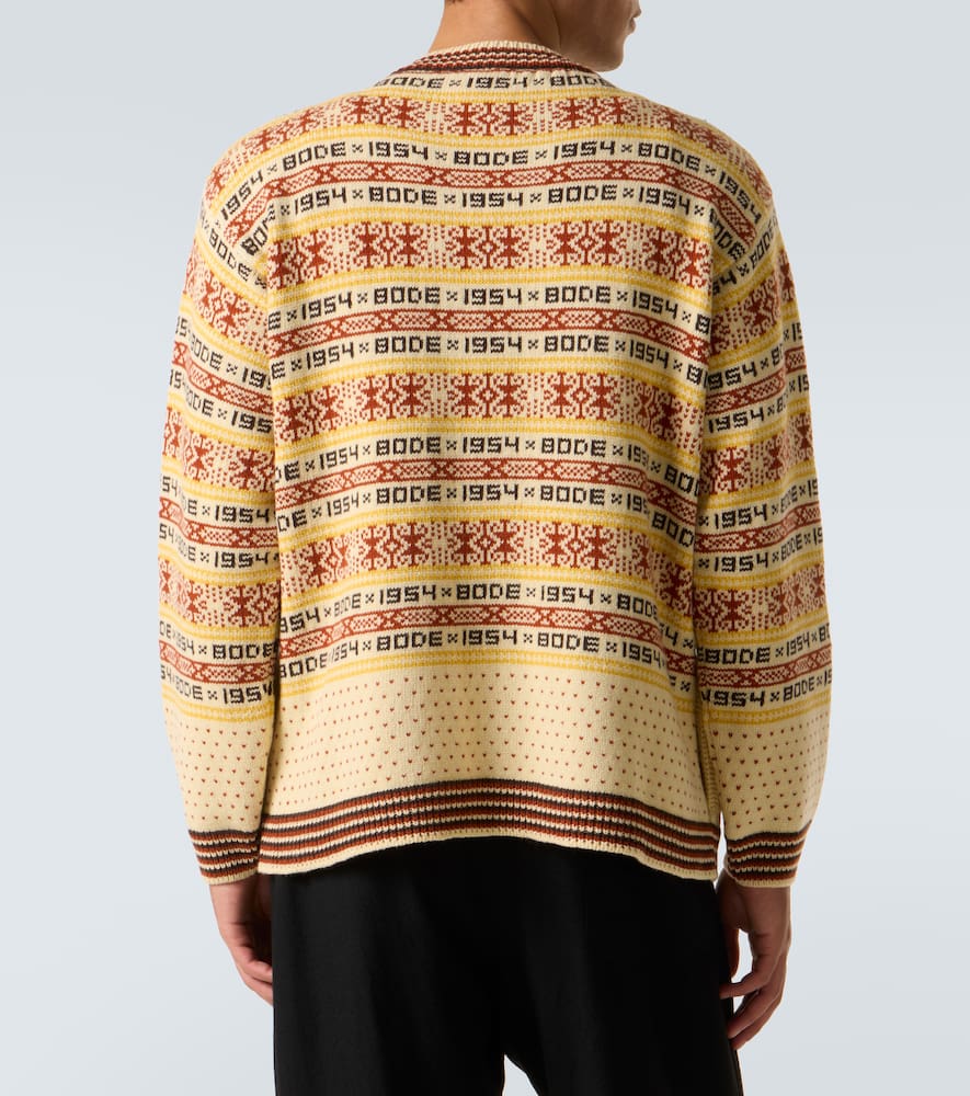 Bode Marzipan Fair Isle Wool Cardigan In Multi