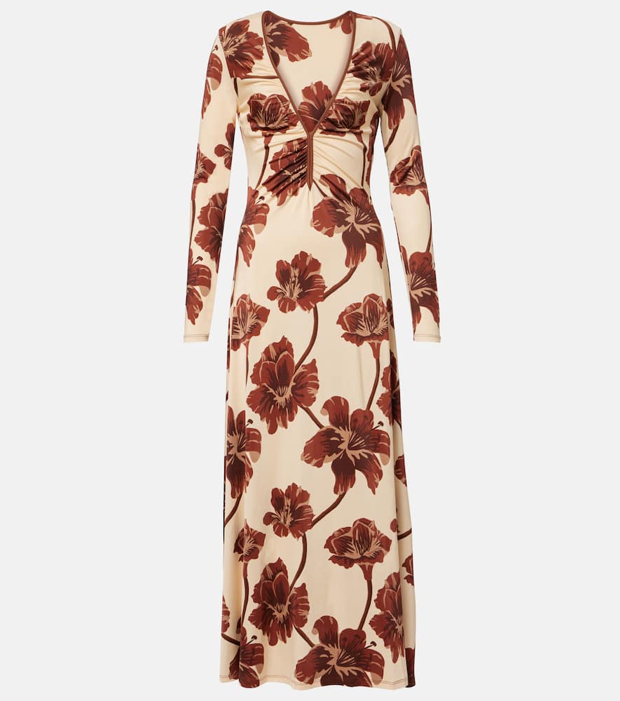 Floral jersey midi dress