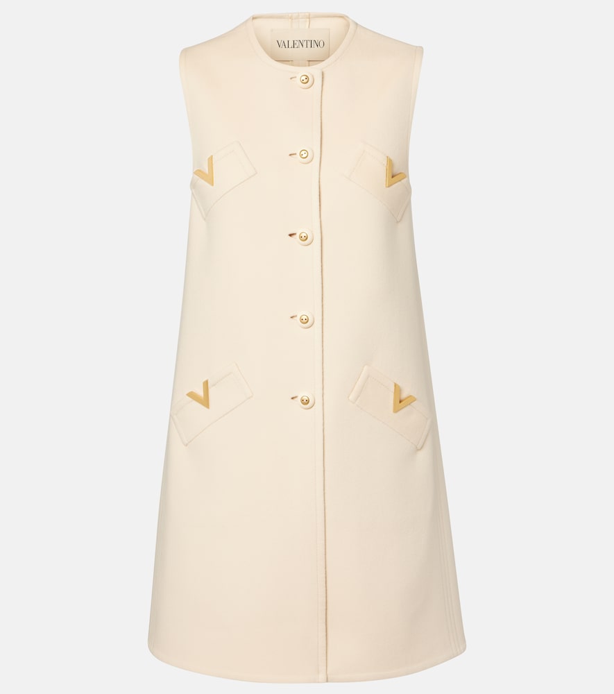 Valentino Women's Beige Vgold Wool And Cashmere Minidress UK Size 14 - Mytheresa
