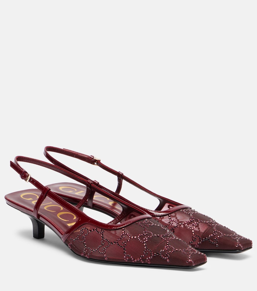 GG Demi mesh slingback pumps