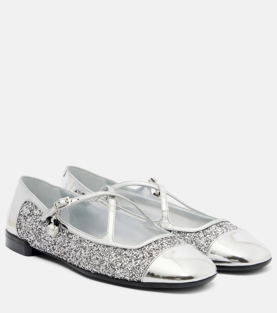 Eleri glitter leather ballet flats