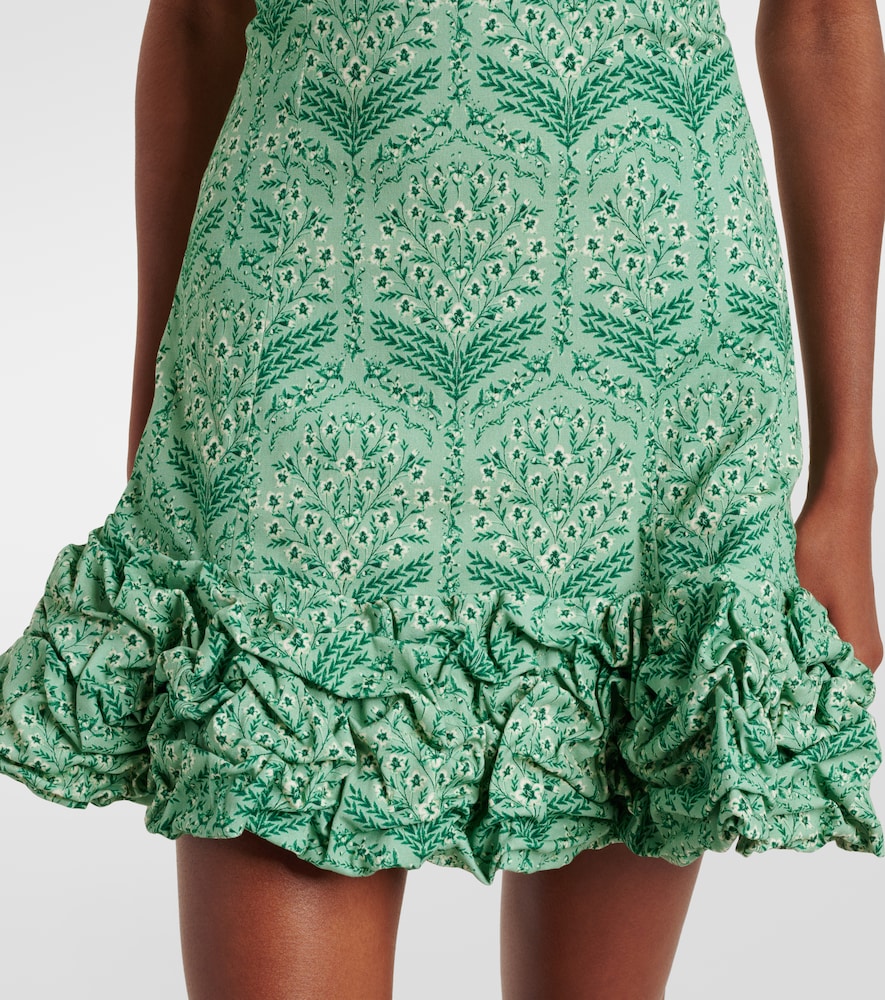 Jardín Ruffled Cotton-Blend Poplin Minidress