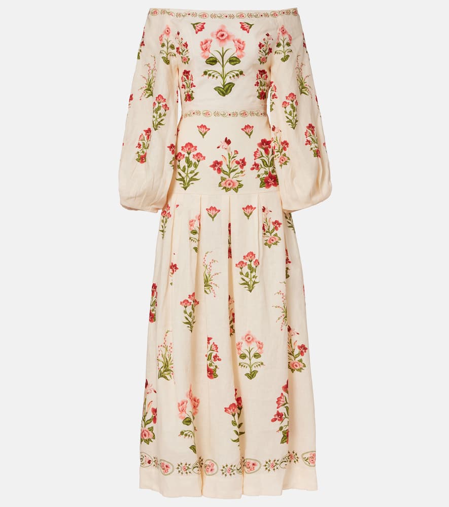 Senlis Canna off-shoulder linen maxi dress
