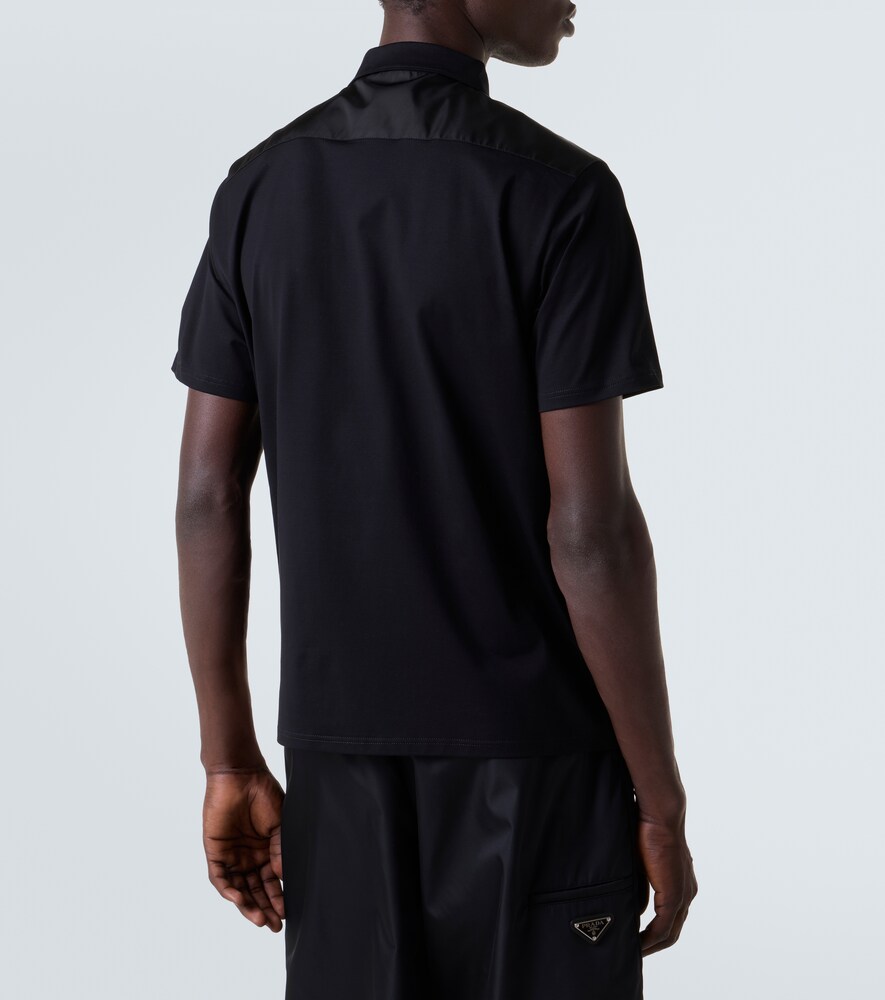  Prada Prada Re-nylon Cotton-blend Polo Shirt 