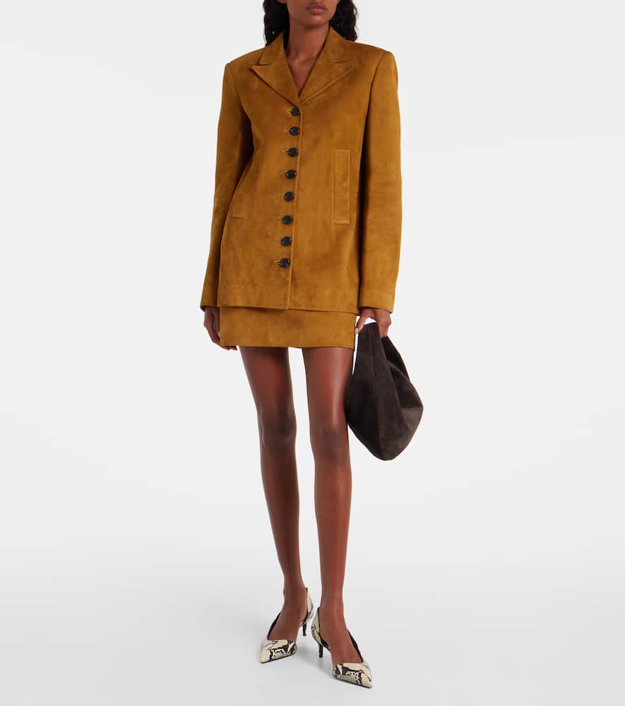 Khaite Saraphina Suede Jacket In Yellow