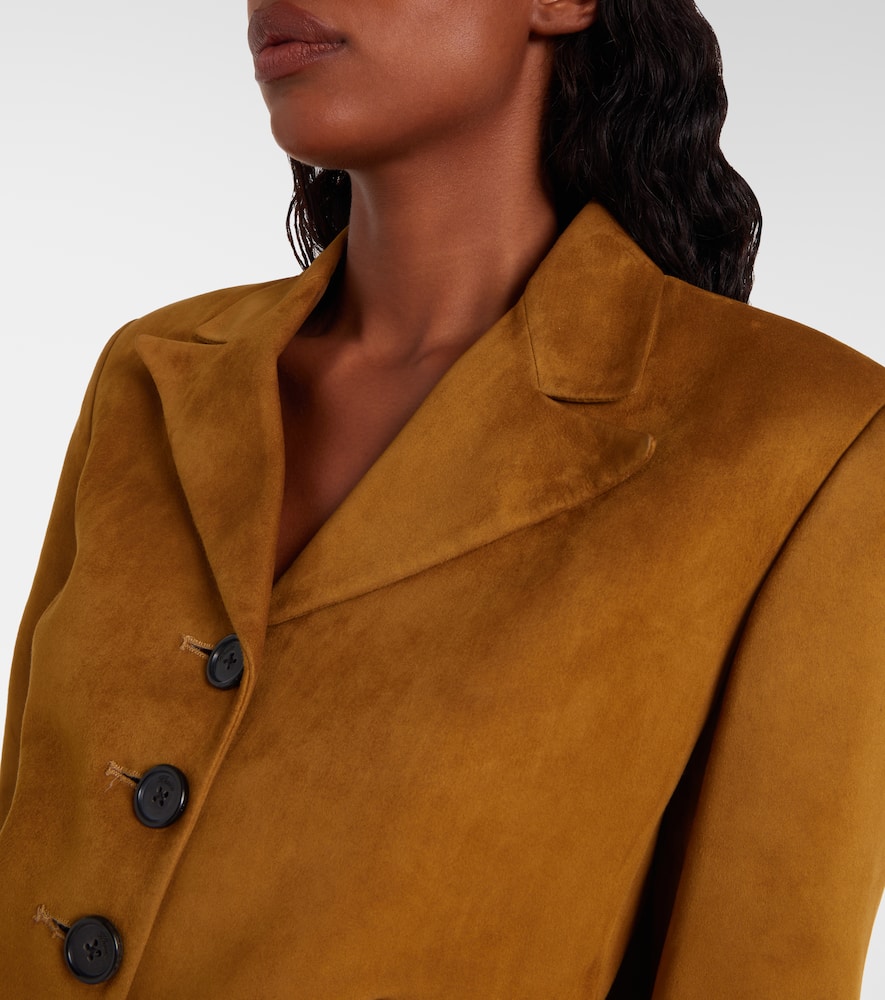 Khaite Saraphina Suede Jacket In Yellow