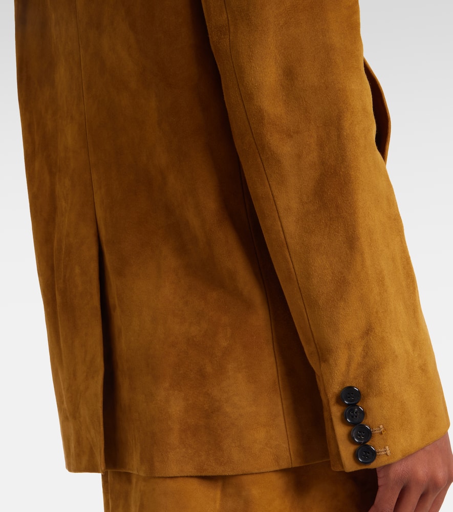 Khaite Saraphina Suede Jacket In Yellow