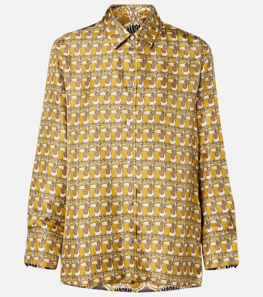 'S Max Mara Femme Jaune Chemise Imprimée Réversible En Soie Fr Taille 44 - Mytheresa