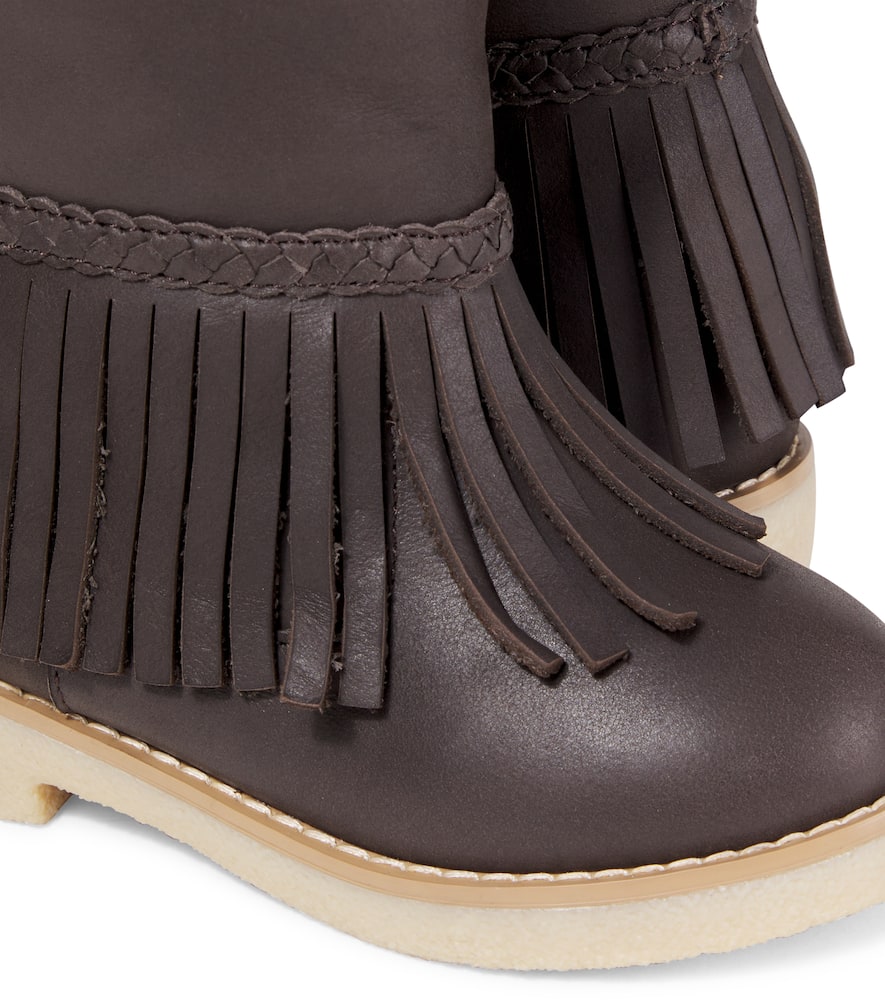 Donsje Daffy Fringed Leather Boots In Multi