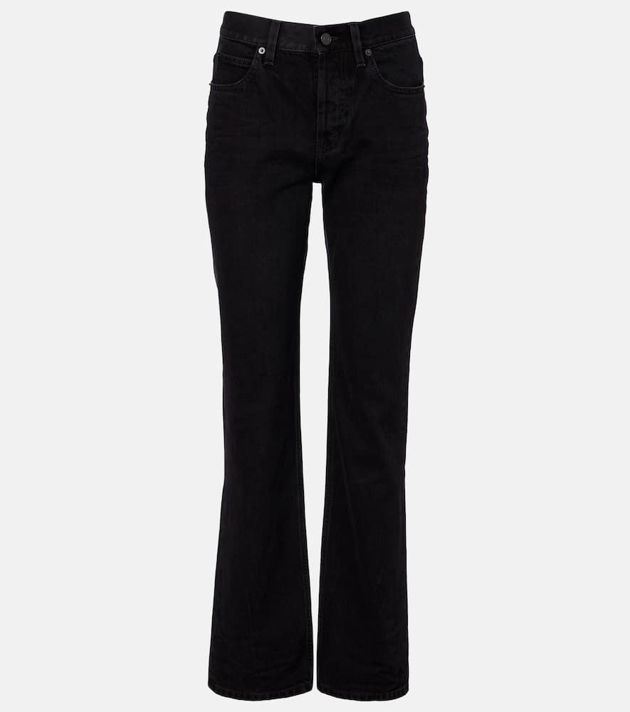 Saint Laurent Nico High-rise Wide-leg Jeans In Black