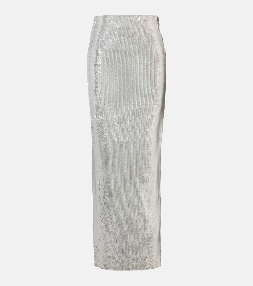 Rotate Birger Christensen Sequined Maxi Skirt In White