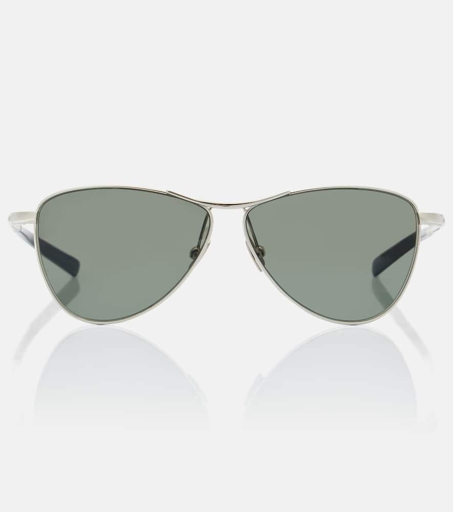 Saint Laurent M94 Vesper Silver Grey Crystal Sunglasses In Gray