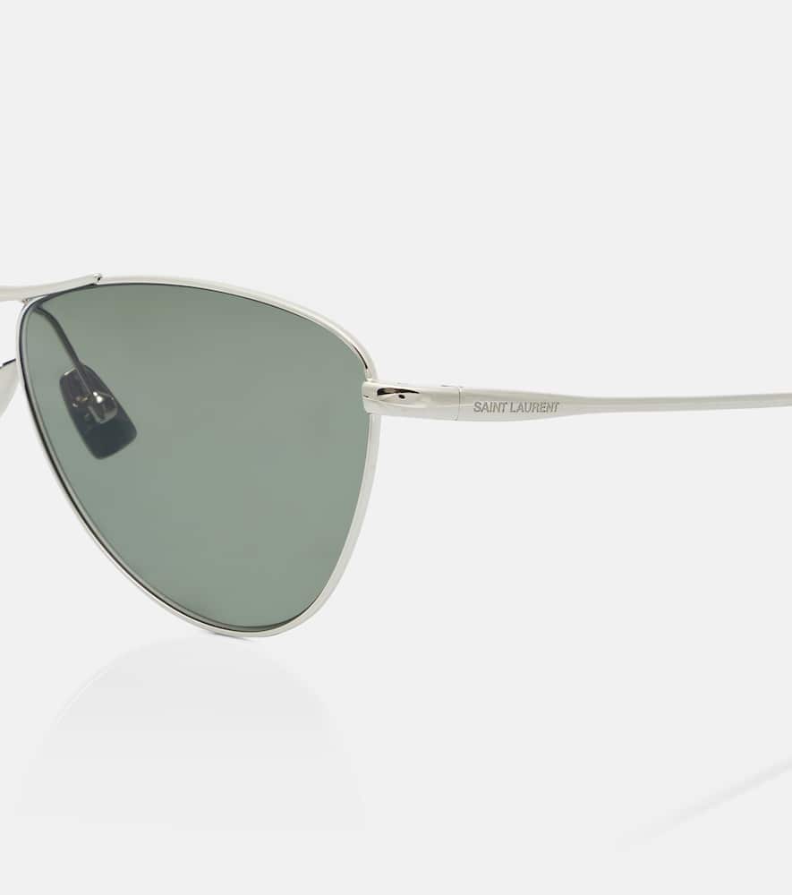 Saint Laurent M94 Vesper Silver Grey Crystal Sunglasses In Gray