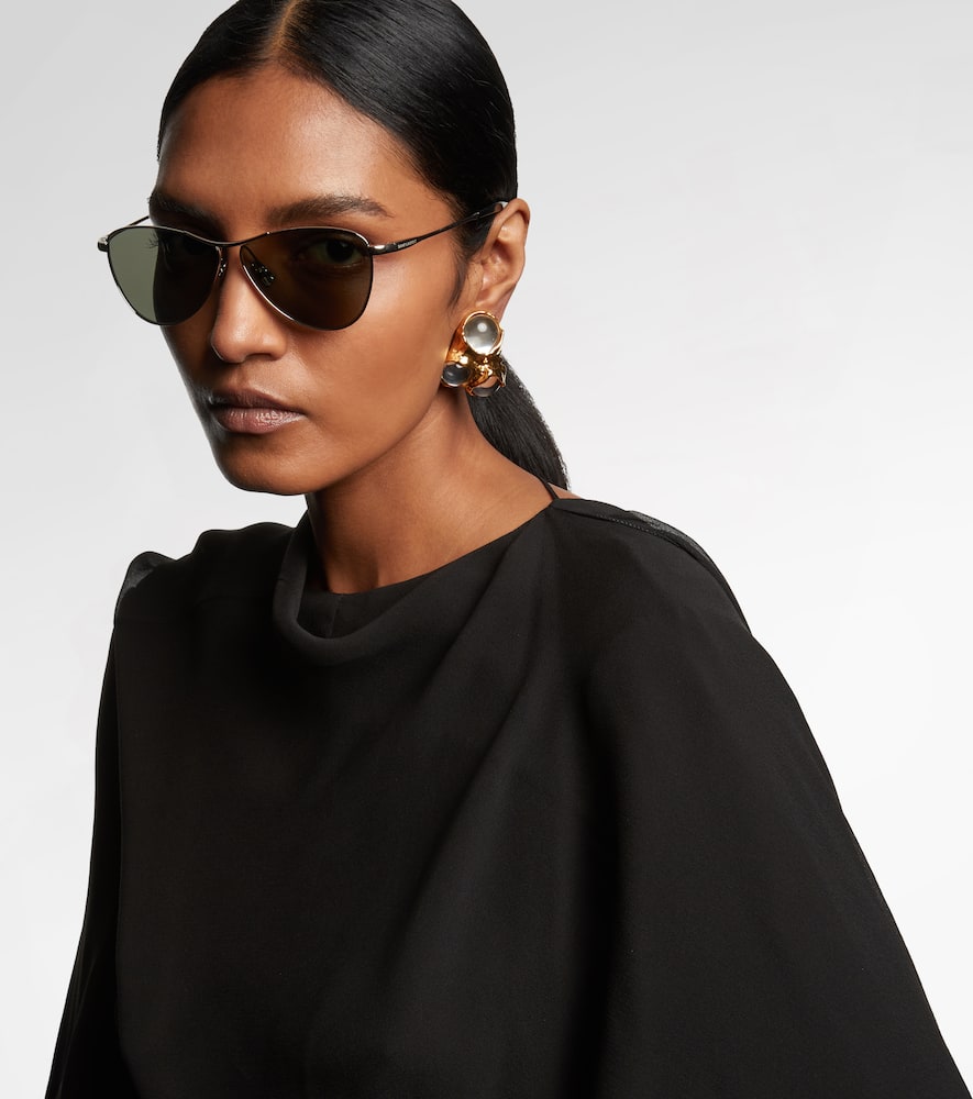 Saint Laurent M94 Vesper Silver Grey Crystal Sunglasses In Gray