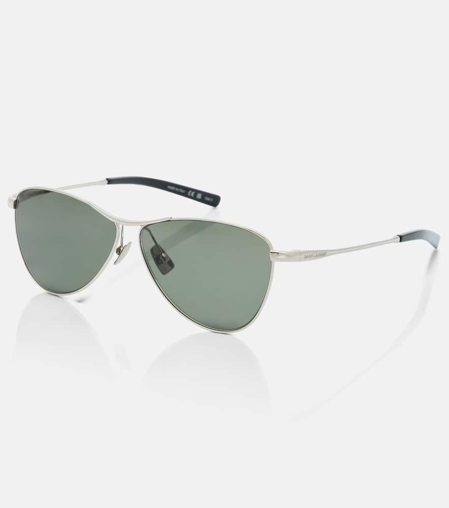 Saint Laurent M94 Vesper Silver Grey Crystal Sunglasses In Gray