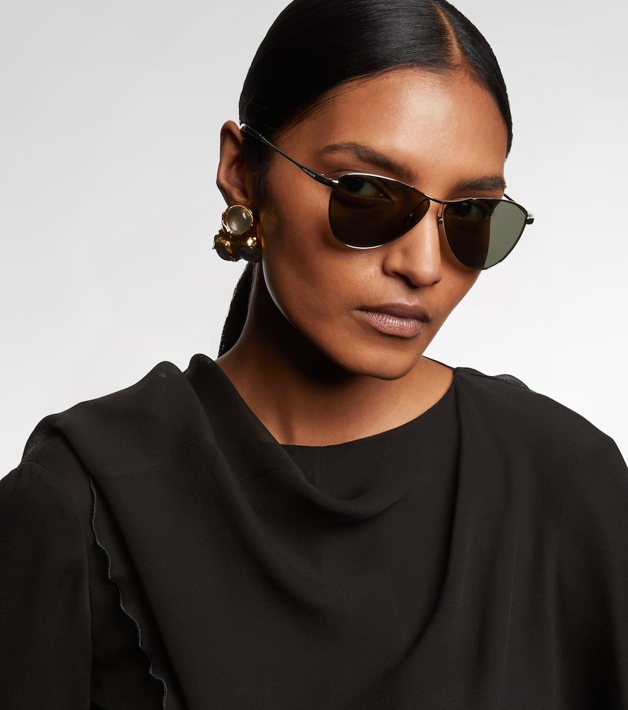 Saint Laurent M94 Vesper Silver Grey Crystal Sunglasses In Gray