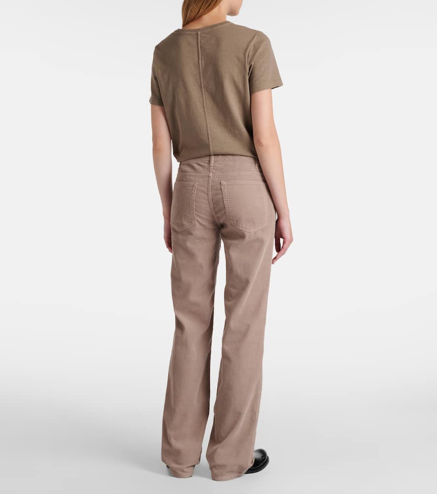 The Row Carlyl Cotton Corduroy Straight Pants In Brown