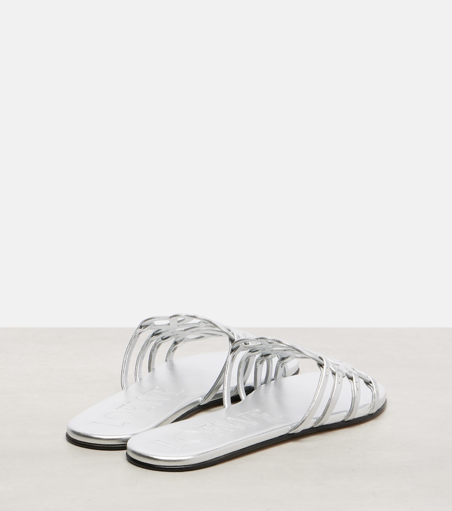  Loewe Loewe Petal Anagram Leather Slides 