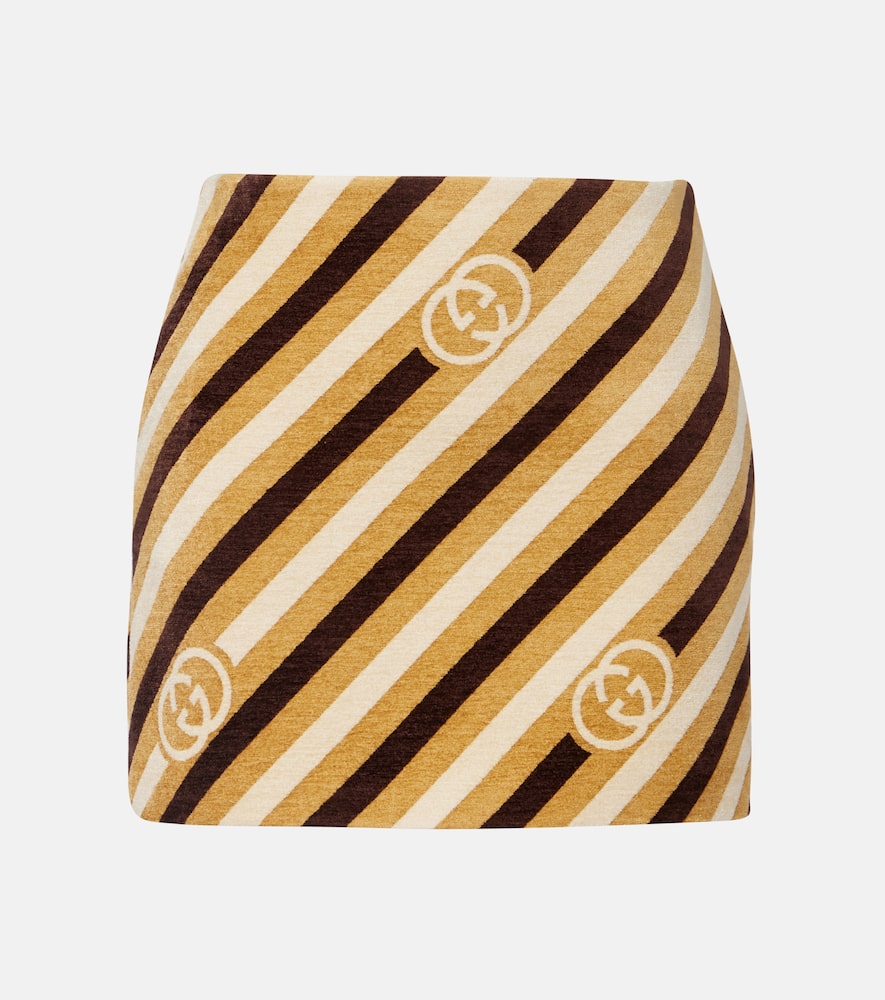 Minirock Interlocking G aus Samt und Chenille