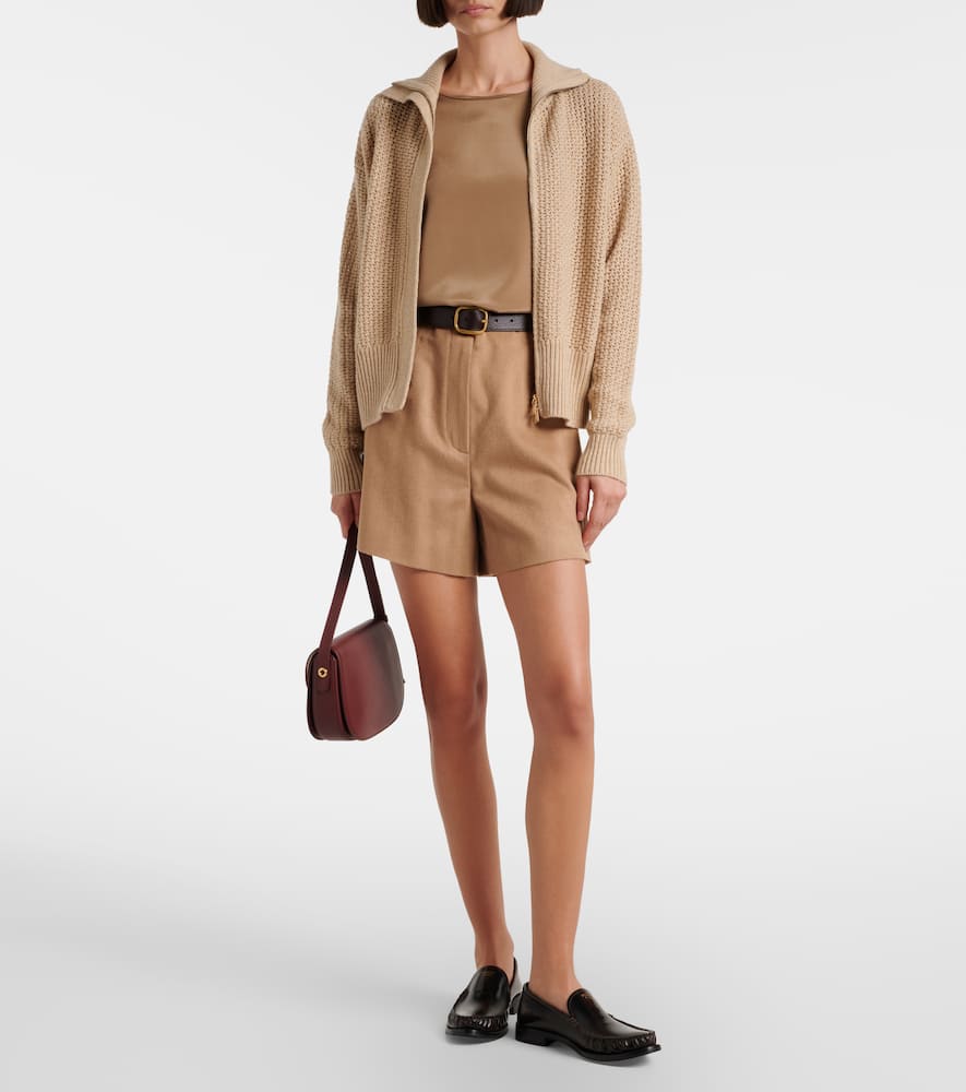 Max Mara Glassa Wool And Cashmere-blend Cardigan In Sand