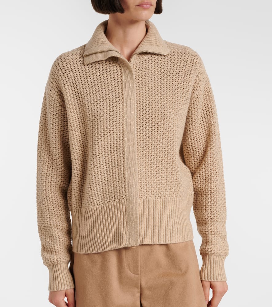Max Mara Glassa Wool And Cashmere-blend Cardigan In Sand