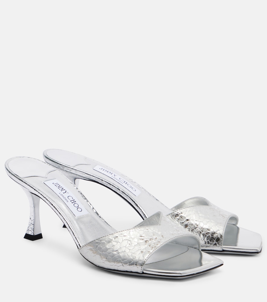 Jimmy Choo Skye 70 metallic leather mules