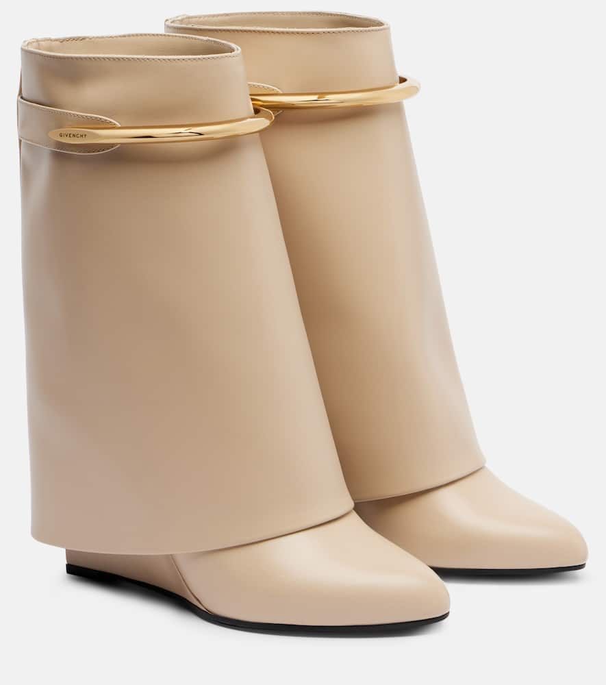 Givenchy Shark Leather Mid-calf Boots In Sand