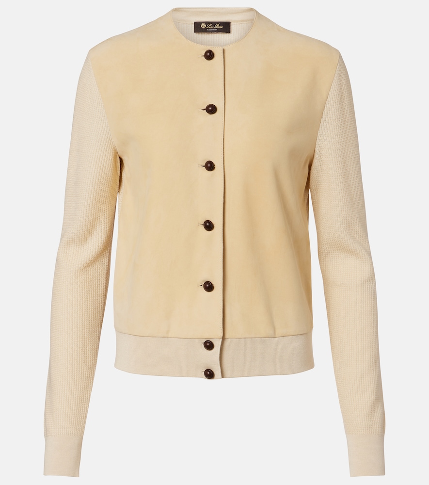 Loro Piana Loro Piana Acacia suede-trimmed cashmere and silk cardigan　ロロ ピアーナ アカシア スエードトリム カシミアとシルク カーディガン