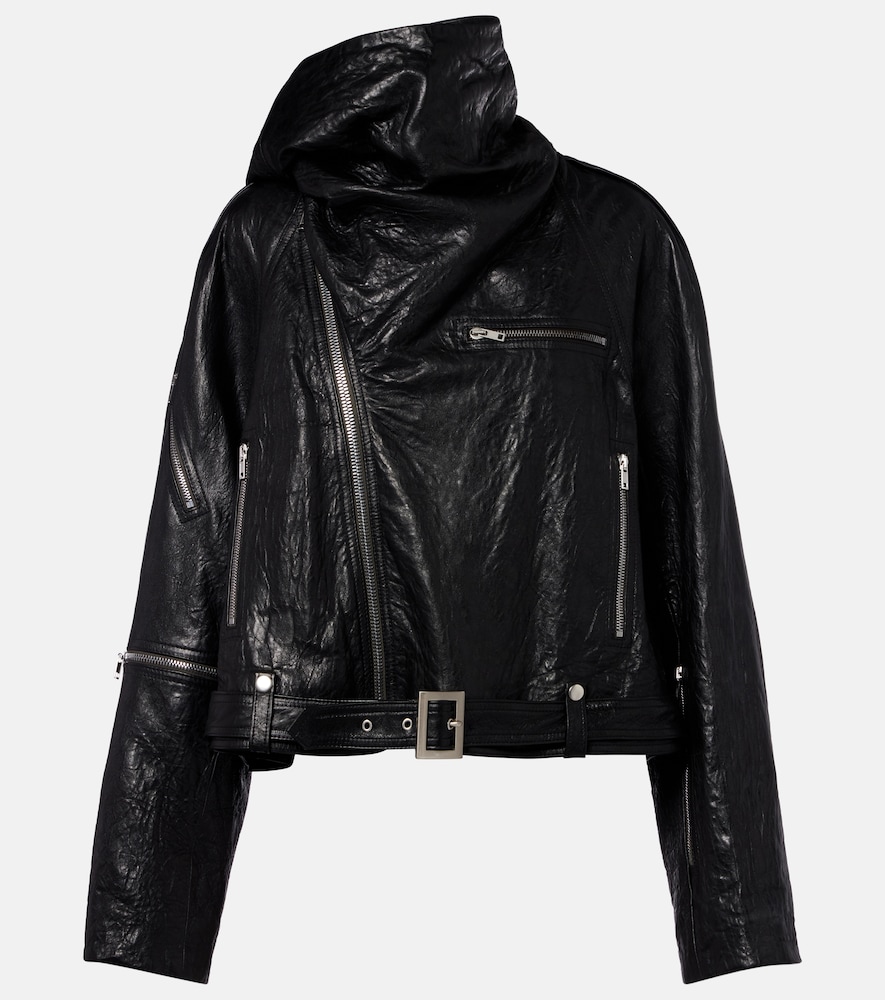 Rick Owens Scarf Light leather biker jacket