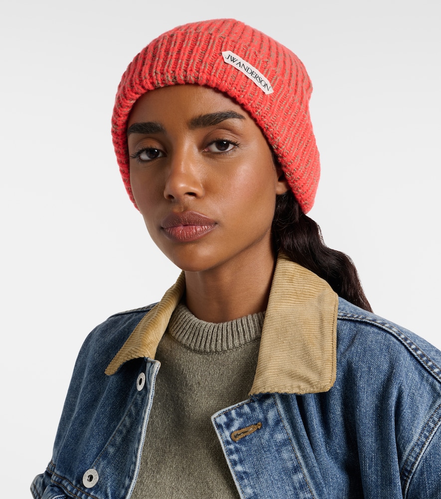 JW Anderson Ribbed-knit wool and cotton beanie