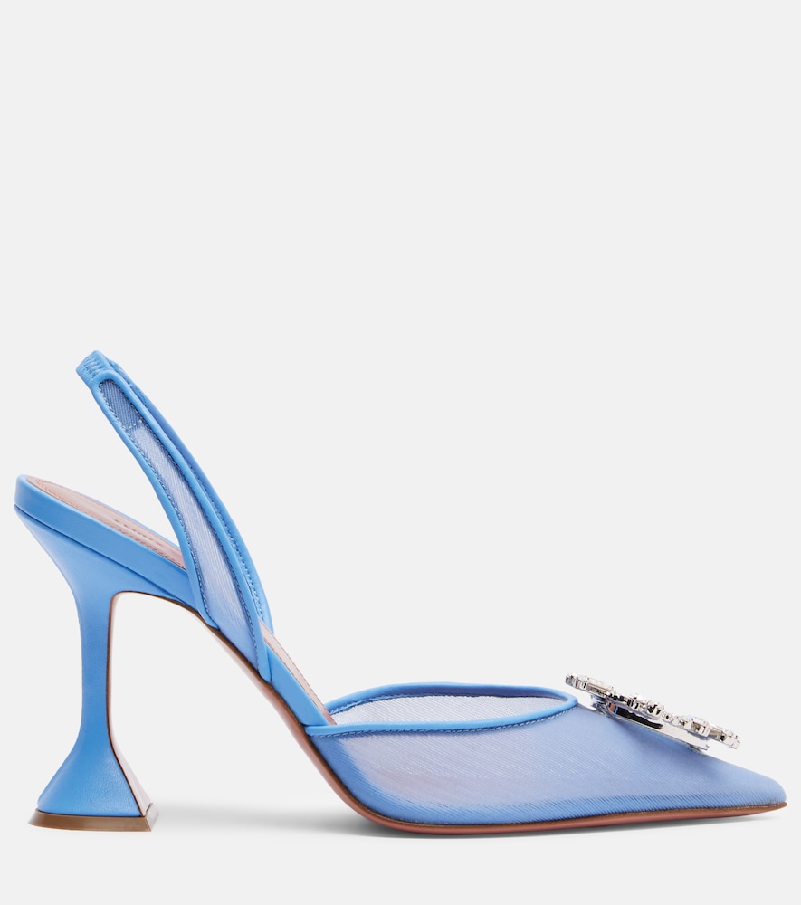  Amina Muaddi Amina Muaddi Slingback-pumps Begum Aus Mesh Mit Kristallen 