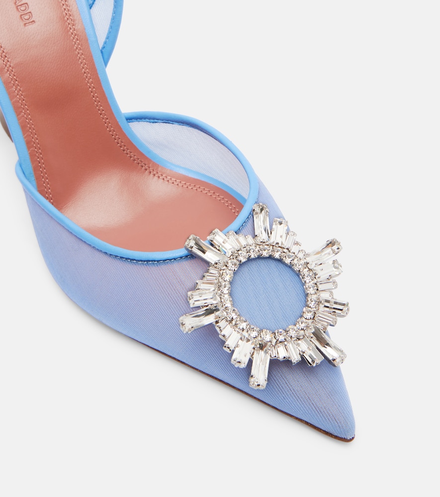  Amina Muaddi Amina Muaddi Slingback-pumps Begum Aus Mesh Mit Kristallen 