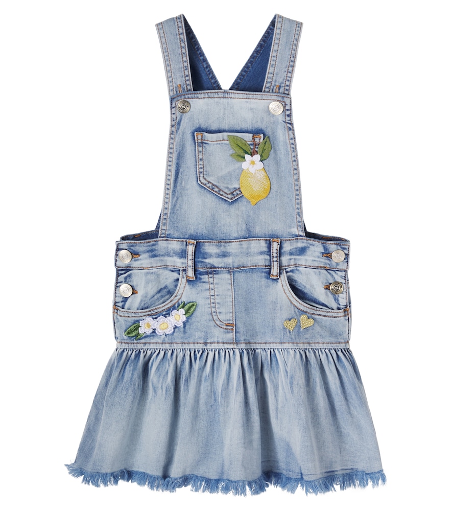 Verzierte Latzhose aus Denim